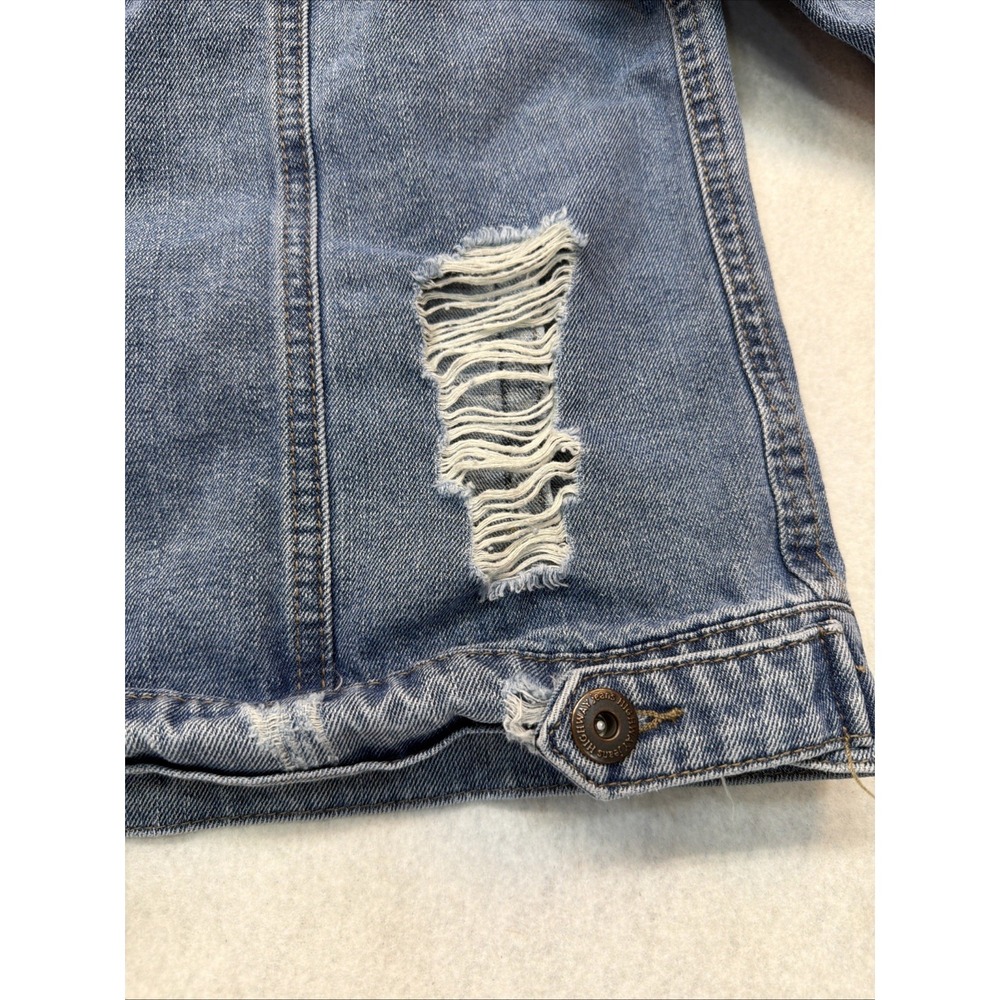 Highway Jeans Blue Very‎ Distressed Buttoned Denim Jacket Size XL women - Picture 16 of 16